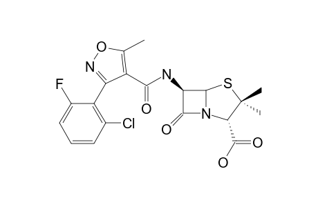 (2S,6R)-6-[[3-(2-chloro-6-fluoro-phenyl)-5-methyl-isoxazole-4-carbonyl]amino]-7-keto-3,3-dimethyl-4-thia-1-azabicyclo[3.2.0]heptane-2-carboxylic acid