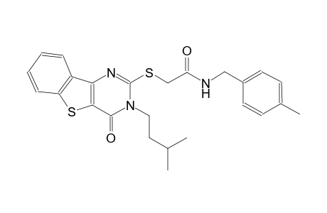 2-[(3-isopentyl-4-oxo-3,4-dihydro[1]benzothieno[3,2-d]pyrimidin-2-yl)sulfanyl]-N-(4-methylbenzyl)acetamide