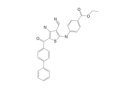 p-{[4-amino-3-cyano-5-(p-phenylbenzoyl)-2-thienyl]amino}benzoic acid, ethyl ester