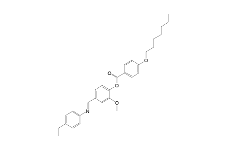 4-[N-(p-ethylphenyl)formimidoyl]-2-methoxyphenol, p-(heptyloxy)benzoate (ester)