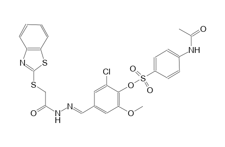 4-((E)-{[(1,3-benzothiazol-2-ylsulfanyl)acetyl]hydrazono}methyl)-2-chloro-6-methoxyphenyl 4-(acetylamino)benzenesulfonate