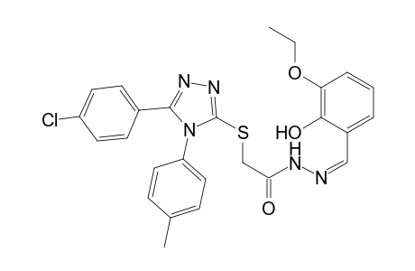 acetic acid, [[5-(4-chlorophenyl)-4-(4-methylphenyl)-4H-1,2,4-triazol-3-yl]thio]-, 2-[(Z)-(3-ethoxy-2-hydroxyphenyl)methylidene]hydrazide