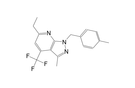 1H-pyrazolo[3,4-b]pyridine, 6-ethyl-3-methyl-1-[(4-methylphenyl)methyl]-4-(trifluoromethyl)-