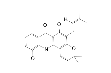 6,11-dihydroxy-3,3-dimethyl-5-(3-methylbut-2-enyl)-12H-pyrano[6,5-c]acridin-7-one