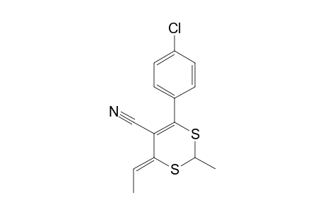 6-(4-CHLOROPHENYL)-5-CYANO-4-ETHYLIDENE-1,3-DITHIACYCLOHEXENE