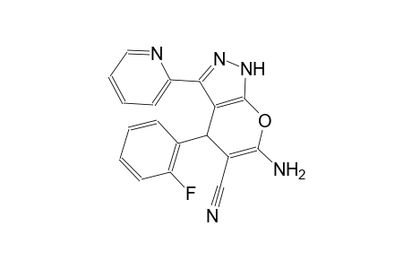 6-Amino-4-(2-fluorophenyl)-3-(2-pyridinyl)-2,4-dihydropyrano[2,3-c]pyrazole-5-carbonitrile