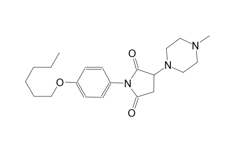 1-[4-(hexyloxy)phenyl]-3-(4-methyl-1-piperazinyl)-2,5-pyrrolidinedione