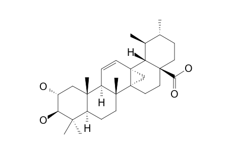 EUSCAPHIC_ACID_E;2-ALPHA,3-BETA-DIHYDROXY-13-ALPHA,27-CYCLOURS-11-EN-28-OIC_ACID