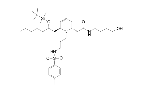 2-Pyridineacetamide, 6-[2-[[(1,1-dimethylethyl)dimethylsilyl]oxy]heptyl]-1,2,3,6-tetrahydr o-N-(4-hydroxybutyl)-1-[3-[[(4-methylphenyl)sulfonyl]amino]propyl]-, [2.alpha.,6.beta.(S*)]-(.+-.)-