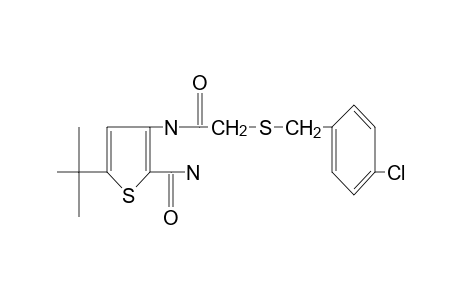 5-tert-butyl-3-{2-[(p-chlorobenzyl)thio]acetamido}-2-thiophenecarboxamide