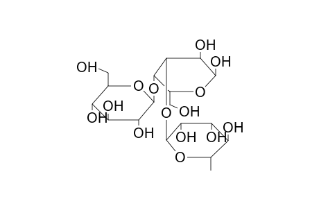 ALPHA-L-RHAMNOPYRANOSYL-(1->3)-[BETA-D-GLUCOPYRANOSYL-(1->4)]-ALPHA-D-GALACTOPYRANOSE