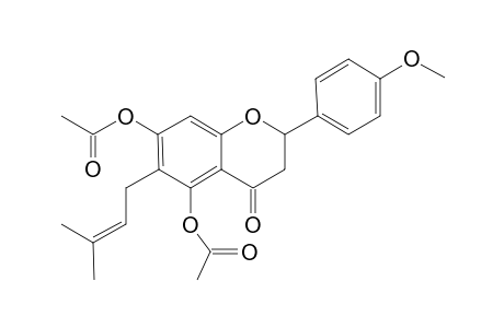 5,7-Dihydroxy-2-(4-methoxyphenyl)-6-(3-methylbut-2-enyl)-2,3-dihydrochromen-4-one diacetate