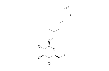 3,7-DIMETHYLOCT-1-ENE-3,8-DIOL-8-O-BETA-D-GLUCOPYRANOSIDE