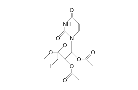 1-(5-Deoxy-5-iodo-4-methoxy.alpha.-L-lyxofuranosyl-2,3-O-diacetyl-uracil