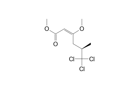 2-Hexenoic acid, 6,6,6-trichloro-3-methoxy-5-methyl-, methyl ester, [R-(E)]-