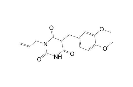 2,4,6(1H,3H,5H)-pyrimidinetrione, 5-[(3,4-dimethoxyphenyl)methyl]-1-(2-propenyl)-