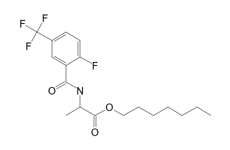 D-Alanine, N-(2-fluoro-5-trifluoromethylbenzoyl)-, heptyl ester