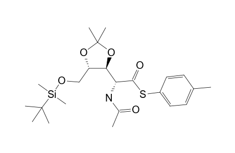 (2'R,4R,5S)-2,2-Dimethyl-5-[(tert-butyldimethylsilyloxy)methyl]-4-[2'-(4"-methylphenyl)thio]-1'-(acetamido)-2'-oxoethyl]-1,3-dioxolane