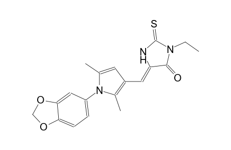 (5Z)-5-{[1-(1,3-benzodioxol-5-yl)-2,5-dimethyl-1H-pyrrol-3-yl]methylene}-3-ethyl-2-thioxo-4-imidazolidinone