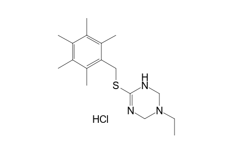 3-ethyl-6-[(2,3,4,5,6-pentamethylbenzyl)thio]-1,2,3,4-tetrahydro-s-triazine, monohydrochloride