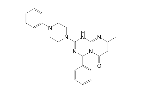 6H-pyrimido[1,2-a][1,3,5]triazin-6-one, 1,4-dihydro-8-methyl-4-phenyl-2-(4-phenyl-1-piperazinyl)-