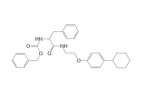 (phenylmethyl) N-[1-[2-(4-cyclohexylphenoxy)ethylamino]-1-oxidanylidene-3-phenyl-propan-2-yl]carbamate