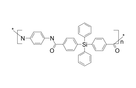 Polyamide from p-phenylenediamine with bis(p-carboxyphenyl)diphenylsilane