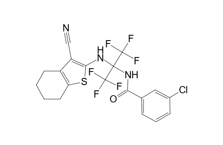 3-Chloro-N-[1-[(3-cyano-4,5,6,7-tetrahydro-1-benzothien-2-yl)amino]-2,2,2-trifluoro-1-(trifluoromethyl)ethyl]benzamide