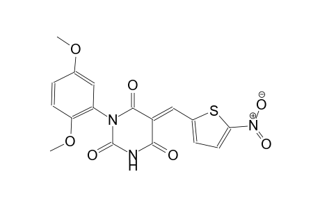 (5E)-1-(2,5-dimethoxyphenyl)-5-[(5-nitro-2-thienyl)methylene]-2,4,6(1H,3H,5H)-pyrimidinetrione