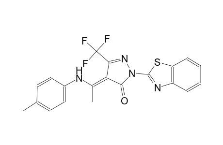 (4E)-2-(1,3-benzothiazol-2-yl)-4-[1-(4-toluidino)ethylidene]-5-(trifluoromethyl)-2,4-dihydro-3H-pyrazol-3-one