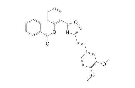 2-{3-[(E)-2-(3,4-dimethoxyphenyl)ethenyl]-1,2,4-oxadiazol-5-yl}phenyl benzoate