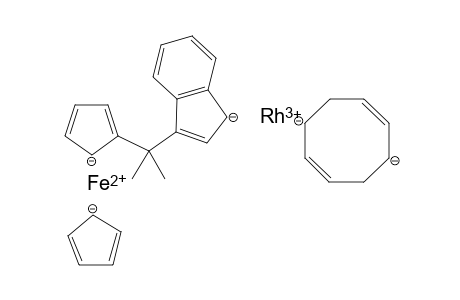 iron(II) rhodium(III) (2Z,6Z)-cycloocta-2,6-diene-1,5-diide 3-(2-(cyclopenta-3,5-dien-2-ide-1-yl)propan-2-yl)-1H-inden-1-ide cyclopenta-2,4-dien-1-ide