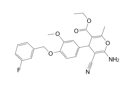 ethyl 6-amino-5-cyano-4-{4-[(3-fluorobenzyl)oxy]-3-methoxyphenyl}-2-methyl-4H-pyran-3-carboxylate