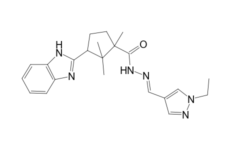 3-(1H-benzimidazol-2-yl)-N'-[(E)-(1-ethyl-1H-pyrazol-4-yl)methylidene]-1,2,2-trimethylcyclopentanecarbohydrazide