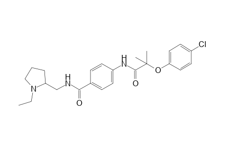 2-(p-chlorophenoxy)-4-{[(1-ethyl-2-pyrrolidinyl)methyl]carbamoyl}-2-methylpropionanilide