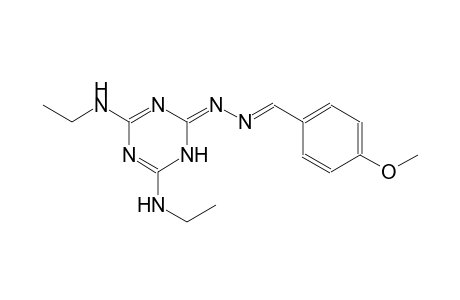 4-methoxybenzaldehyde ((2E)-4,6-bis(ethylamino)-1,3,5-triazin-2(1H)-ylidene)hydrazone