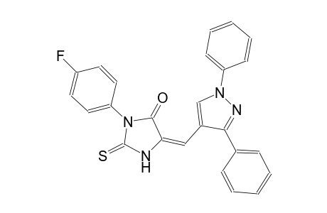 (5E)-5-[(1,3-diphenyl-1H-pyrazol-4-yl)methylene]-3-(4-fluorophenyl)-2-thioxo-4-imidazolidinone