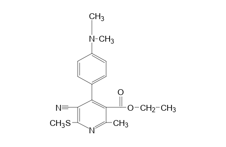 5-cyano-4-[p-(dimethylamino)phenyl]-2-methyl-6-(methylthio)nicotinic acid, ethyl ester