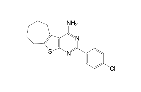 4-amino-2-(p-chlorophenyl)-6,7,8,9-tetrahydro-5H-cyclohepta[4,5]thieno[2,3-d]pyrimidine