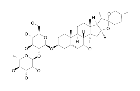 SANSEVIERIN_A;3-O-BETA-O-[ALPHA-L-RHAMNOPYRANOSYL-(1->2)]-BETA-D-GLUCOPYRANOSYL-7-ALPHA-HYDROXYL-(25R)-SPIROST-5-ENE