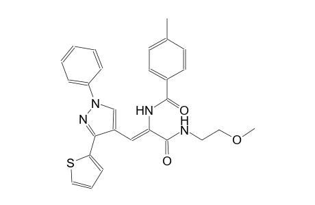 N-{(Z)-1-{[(2-methoxyethyl)amino]carbonyl}-2-[1-phenyl-3-(2-thienyl)-1H-pyrazol-4-yl]ethenyl}-4-methylbenzamide