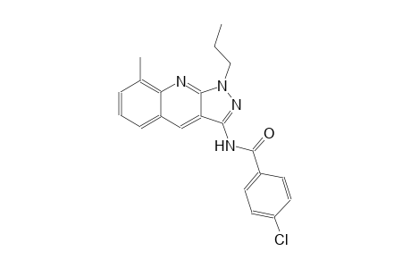 4-chloro-N-(8-methyl-1-propyl-1H-pyrazolo[3,4-b]quinolin-3-yl)benzamide