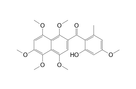 2-(2-Hydroxy-4-methoxy-6-methyl-benzoyl)-1,4,5,6 ,8-pentamethoxy-naphthalene