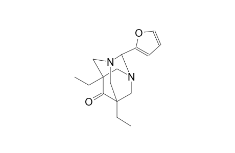 5,7-diethyl-2-(2-furyl)-1,3-diazatricyclo[3.3.1.1~3,7~]decan-6-one