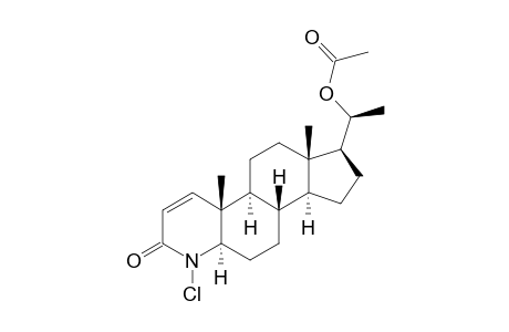 N-Chloro-20-.beta.-acetoxy-4-aza-5-.alpha.-pregn-1-en-3-one