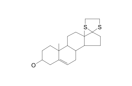 Androst-5-en-17-one, 3-hydroxy-, cyclic 1,2-ethanediyl mercaptole (3.beta.)