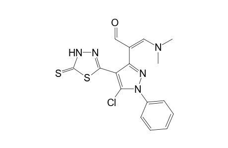 4-(4,5-Dihydro-5-thioxo-1,3,4-thiadiazol-2-yl)-3-(.alpha.-dimethylaminomethylene-.alpha.-formylmethyl)-5-chloro-1-phenyl-pyrazole