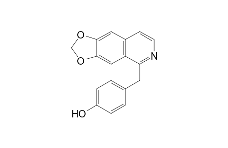 NEOLITACUMONINE;1-(PARA-HYDROXYBENZYL)-6,7-METHYLENEDIOXYISOQUINOLINE
