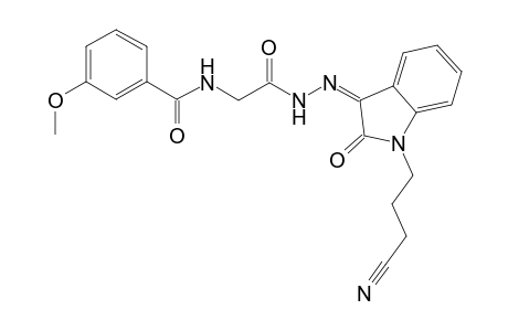 N-(2-{(2Z)-2-[1-(3-cyanopropyl)-2-oxo-1,2-dihydro-3H-indol-3-ylidene]hydrazino}-2-oxoethyl)-3-methoxybenzamide