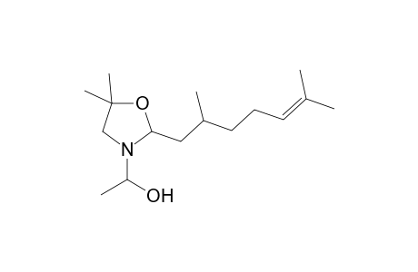 .alpha.,5-dimethyl-2-(5-(2,6-dimethyl)heptene)-3-oxazolidineethanol